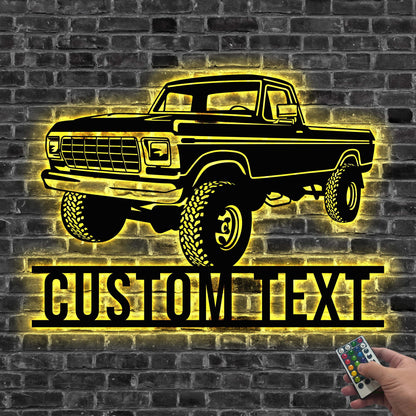 Custom Semi Truck Driver Metal Wall Art LED Light Personalized Truck Driver Name Sign Home Decor Vehicles Decoration Xmas Gift Dad Gift
