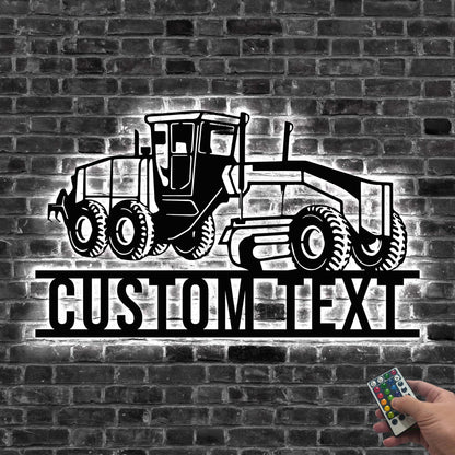 Custom Semi Truck Driver Metal Wall Art LED Light Personalized Truck Driver Name Sign Home Decor Vehicles Decoration Xmas Gift Dad Gift
