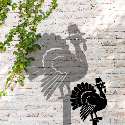 Thanksgiving Turkey Shadow Caster Metal Stake, Thanksgiving Gift Outdoor Decoration, Garden Stake, Thanksgiving Shadow Caster, Turkey Stake