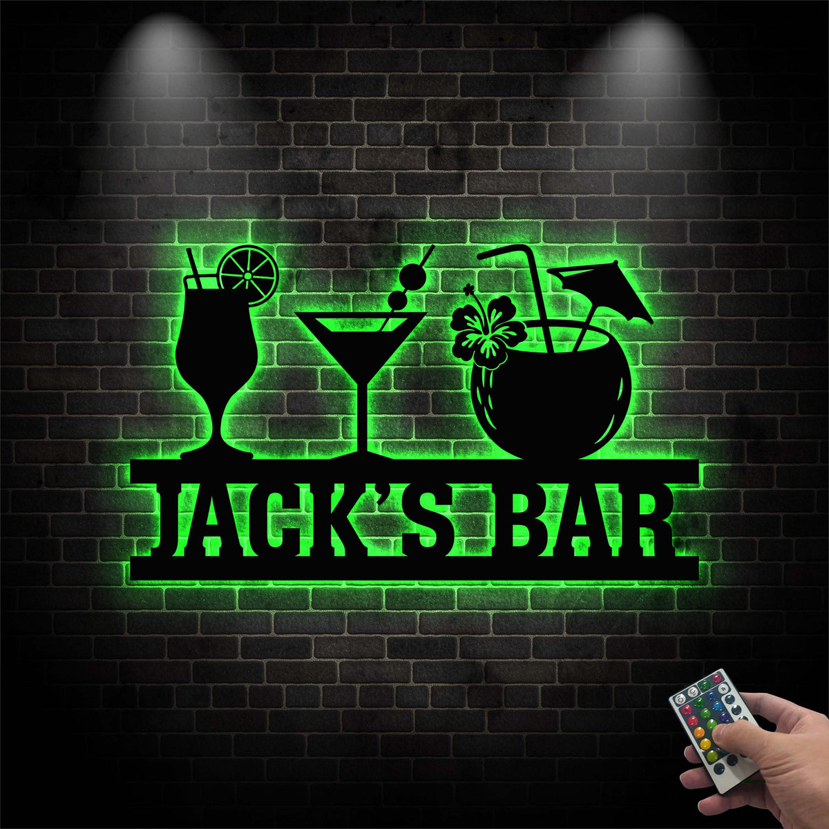 Personalized Tiki Bar Sign with Led Light, Bar Metal Wall Decor Led Lights Drink Bar Sign Custom Family Name Sign, Bar Decor Beer Xmas Gift