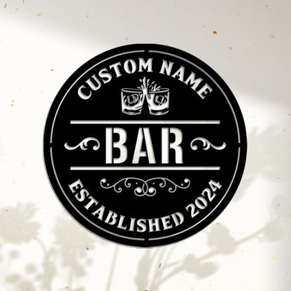 Personalized Bar Sign With LED Lights, Custom Bar Metal Wall Art, Bar Decor, Custom Pub Sign,Man Cave Decor,Outdoor Patio Sign,Outdoor Decor