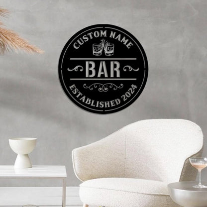 Personalized Bar Sign With LED Lights, Custom Bar Metal Wall Art, Bar Decor, Custom Pub Sign,Man Cave Decor,Outdoor Patio Sign,Outdoor Decor