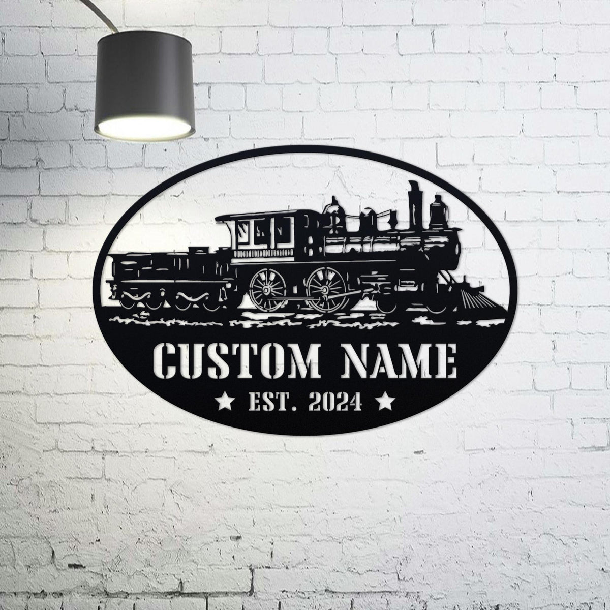 Personalized Train Metal Sign with Led Lights, Custom Railroad Sign Metal, Railroad Decor, Train Driver Gift, Man Cave Decor, Gifts for Him