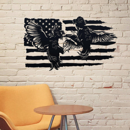 Custom Cockfighting Metal Wall Art LED Light, Personalized Chicken Metal Sign Room Decor, Home Decor Chicken Coop Sign Farm Decor, Home Gift