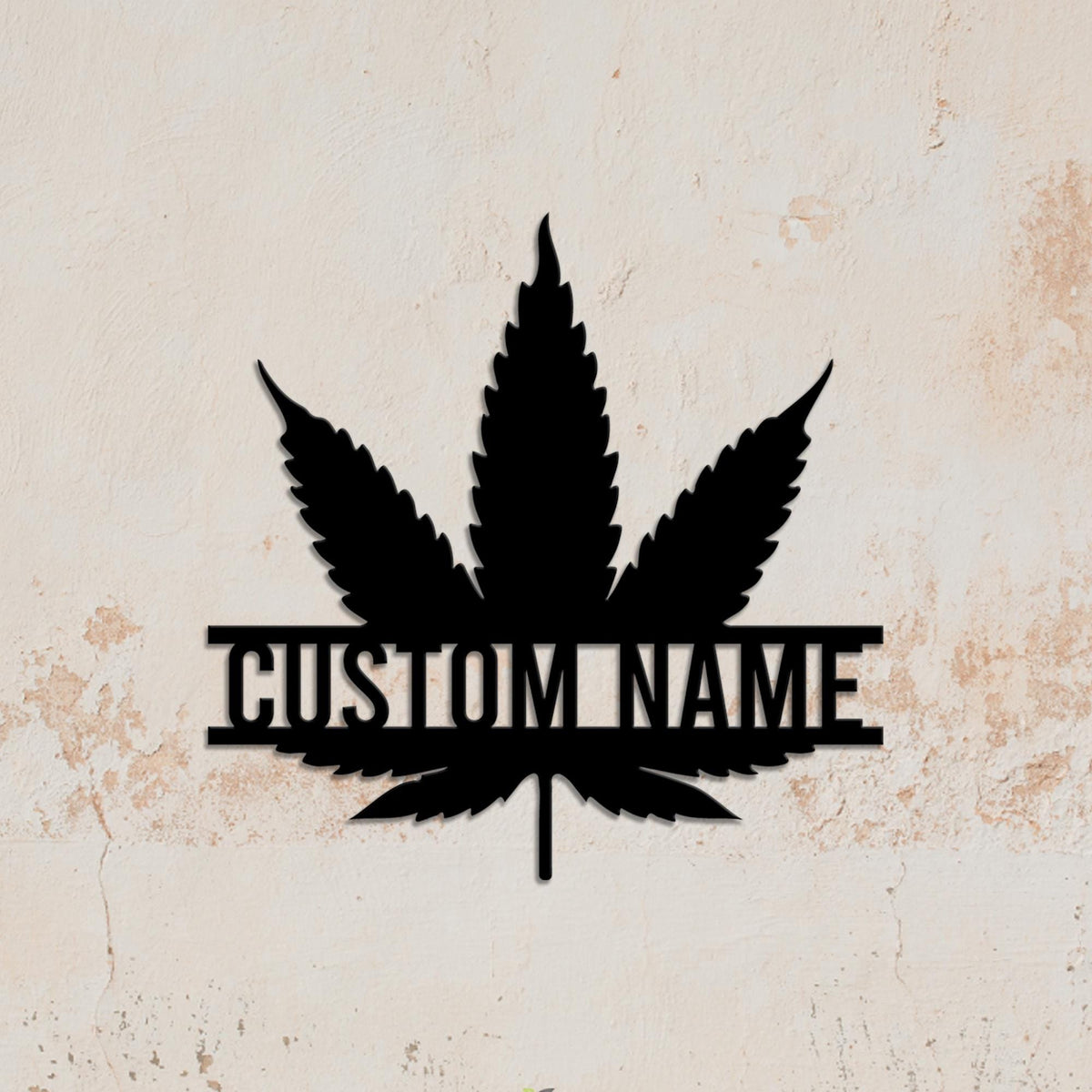 Personalized Weed Metal Sign Wall Art with LED Lights, Custom Marijuana Name Sign Home Decor, Cannabis Decoration Smoker Birthday Christmas