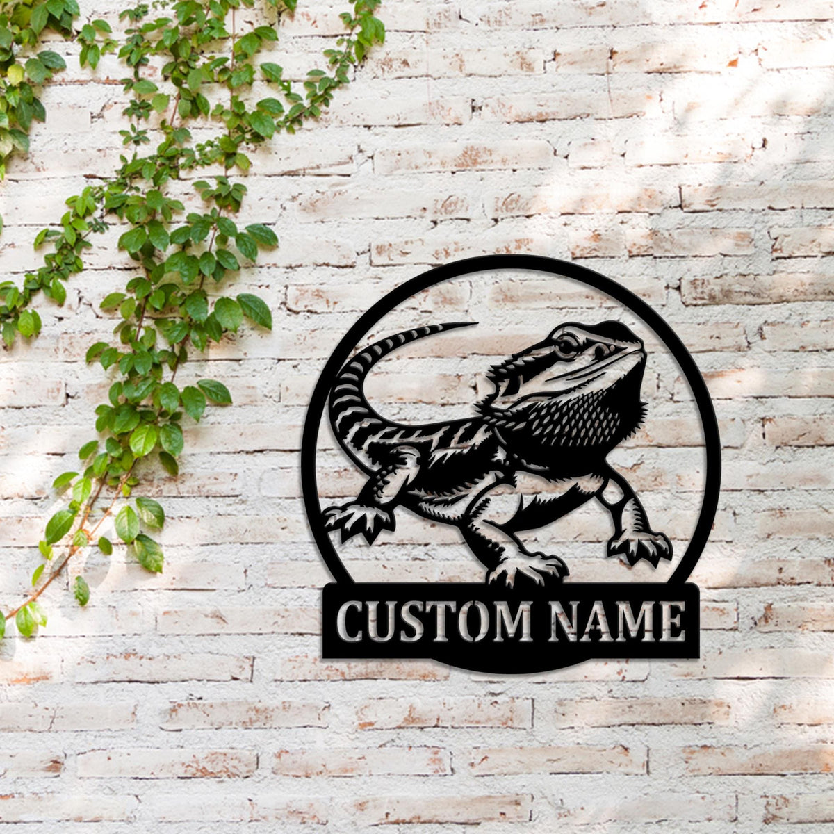 Personalized Bearded Dragon Metal Sign Wall Art With LED Light, Bearded Dragon Name Sign Decoration For Room, Bearded Dragon Metal LED Decor