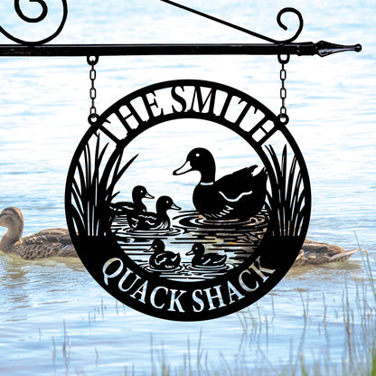 Personalized Duck Farm Sign, Custom Quack House Decor, Lake House Metal Sign,Duck Shack Sign,Farmhouse Sign,Quack Shack Sign,Duck Pond Decor