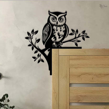 Metal Owl Corner Decor, Rustic Owl Corner Wall Art, Owl Tree Branch Corner Sign, Owl tree decor,Home owl sign,Nature wall art,Owl lover gift
