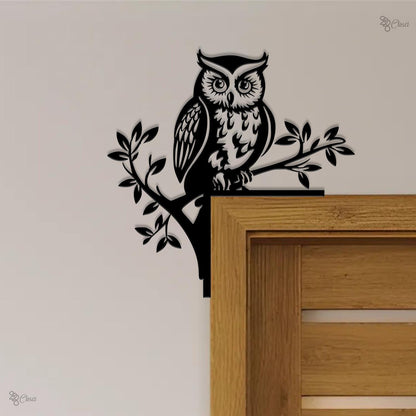Metal Owl Corner Decor, Rustic Owl Corner Wall Art, Owl Tree Branch Corner Sign, Owl tree decor,Home owl sign,Nature wall art,Owl lover gift