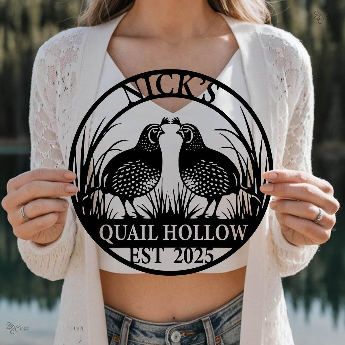 Personalized Metal Farm Sign with Birds, Custom Metal Quail Sign, Ranch Name Wall Art, Metal Sign with Quail Birds, Gift for Dad, Home Decor