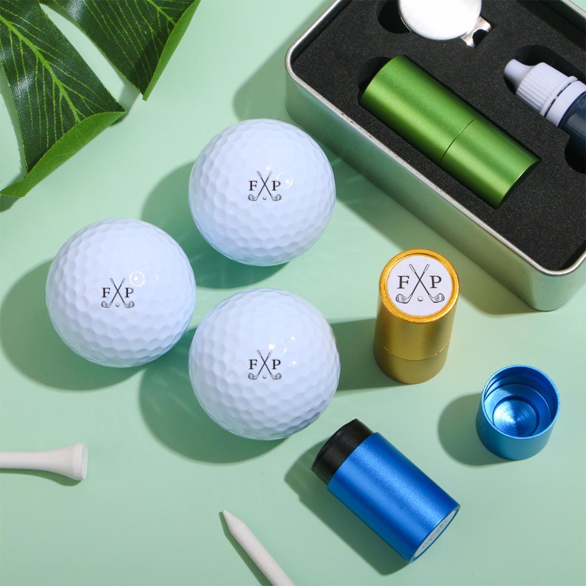 Personalized Golf Ball Stamp, Christmas or Father's Day Gifts For Golfers, Golf Gift for Daddy, Custom Monogram Name Golf Ball Marker