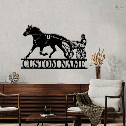 Custom Harness Racing Metal Sign, Personalized Horse Trot Wall, Equestrian Lover Gift, Harness Racer Metal, Equestrian Racing Sign, Dad Gift
