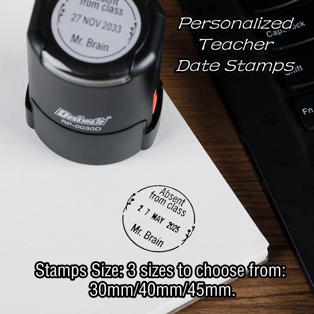Adjustable Date Stamp with Custom Text, Self Inking Stamp, Personalized Date Stamp, Planner Stamp, Custom Date Stamp