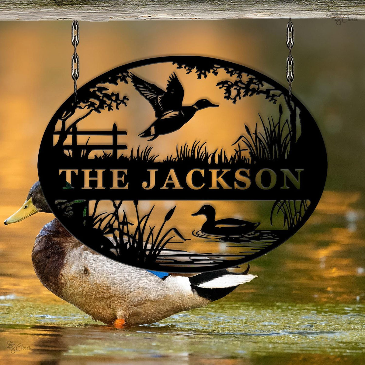 Custom Duck Hunting Sign, Rustic Metal Wildlife Decor, Duck Pond Metal Sign, Waterfowl Metal,  Duck family sign, Gift for hunter,Duck Hunter