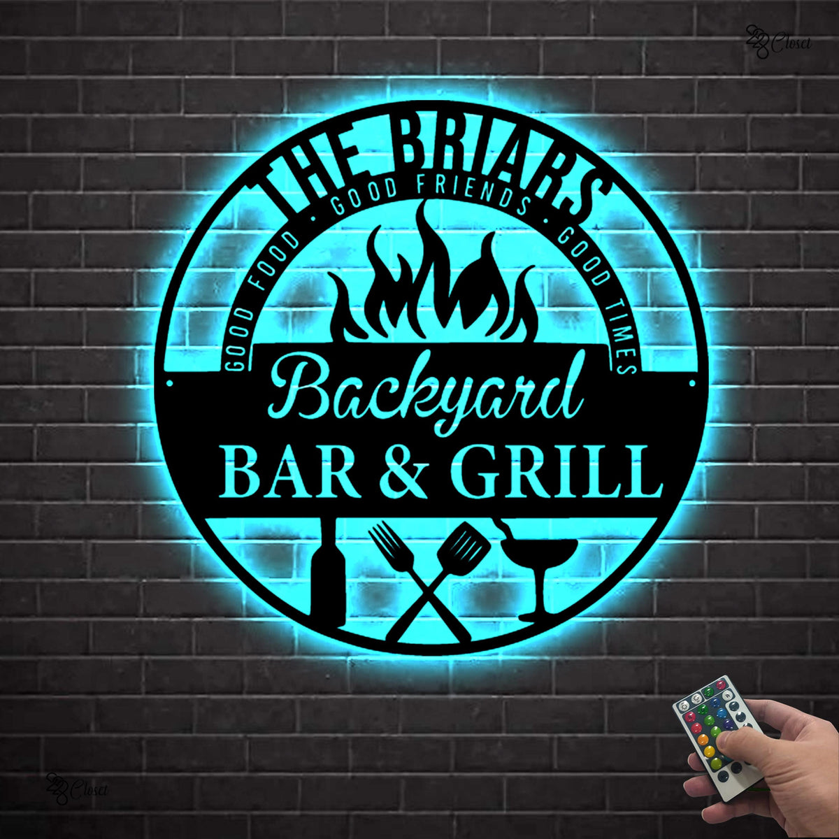 Personalized BBQ Metal Sign Led Light, Backyard Bar & Grill Neon Wall, Gift for Backyard,Custom Grill Neon Light,Patio bar sign,Gift for dad