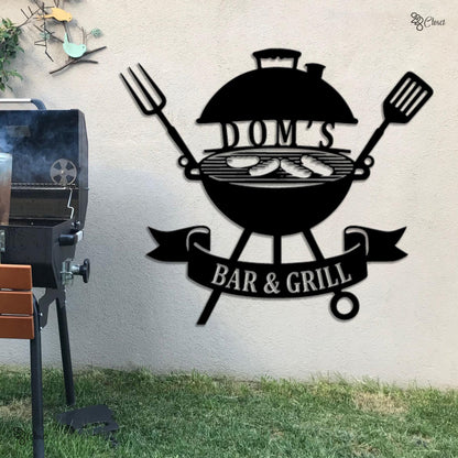 Personalized BBQ Metal Sign Led Light, Backyard Bar & Grill Neon Wall, Gift for Backyard,Custom Grill Neon Light,Patio bar sign,Gift for dad