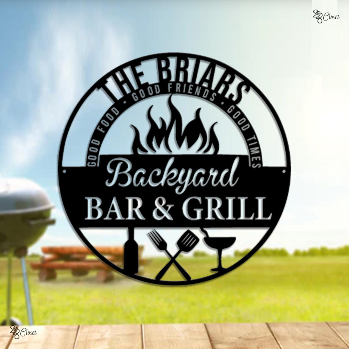 Personalized BBQ Metal Sign Led Light, Backyard Bar & Grill Neon Wall, Gift for Backyard,Custom Grill Neon Light,Patio bar sign,Gift for dad