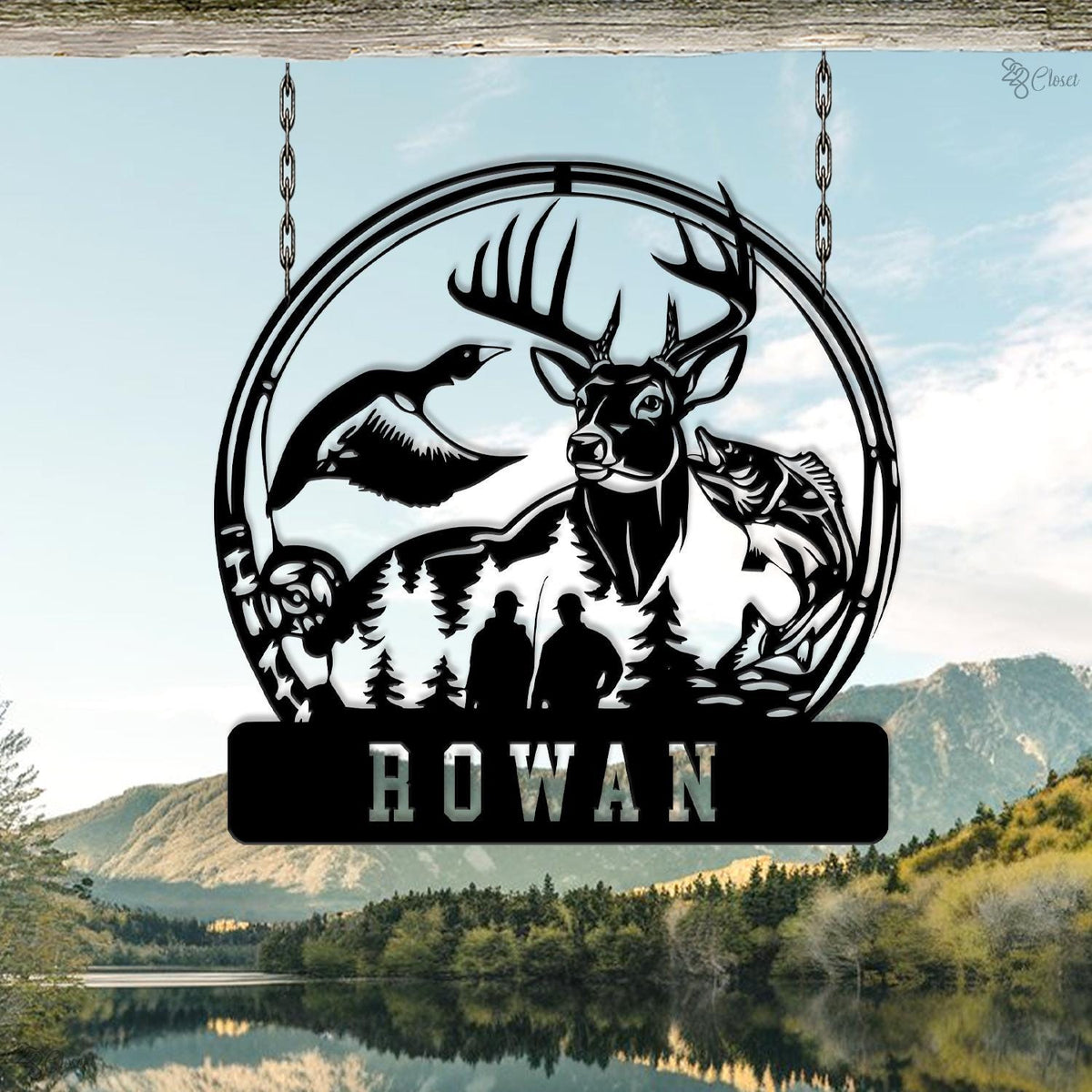Custom Deer & Turkey Metal Sign, Deer Turkey Name Sign, Wildlife Cabin Metal Sign, Deer and turkey sign, Hunting Lodge Sign, Gift for dad