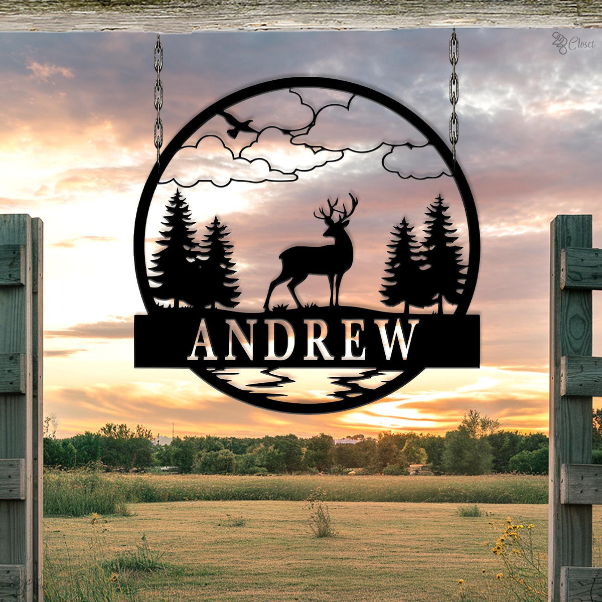 Custom Deer & Turkey Metal Sign, Deer Turkey Name Sign, Wildlife Cabin Metal Sign, Deer and turkey sign, Hunting Lodge Sign, Gift for dad