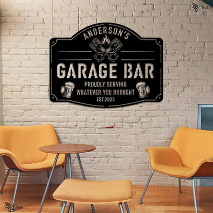 Custom Garage Bar LED Sign, Man Cave Decor, Personalized Garage Neon Sign, Gift for dad, Garage sign, Bar sign, Workshop decor,Home bar sign