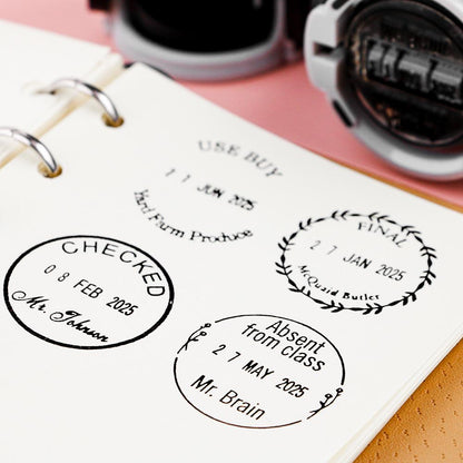 Personalized Date Stamp, Self-Inking Personalized Date Stamp, Checked by Date Stamps, Teacher Time Saving Text Stamp, Name and Date Stamp