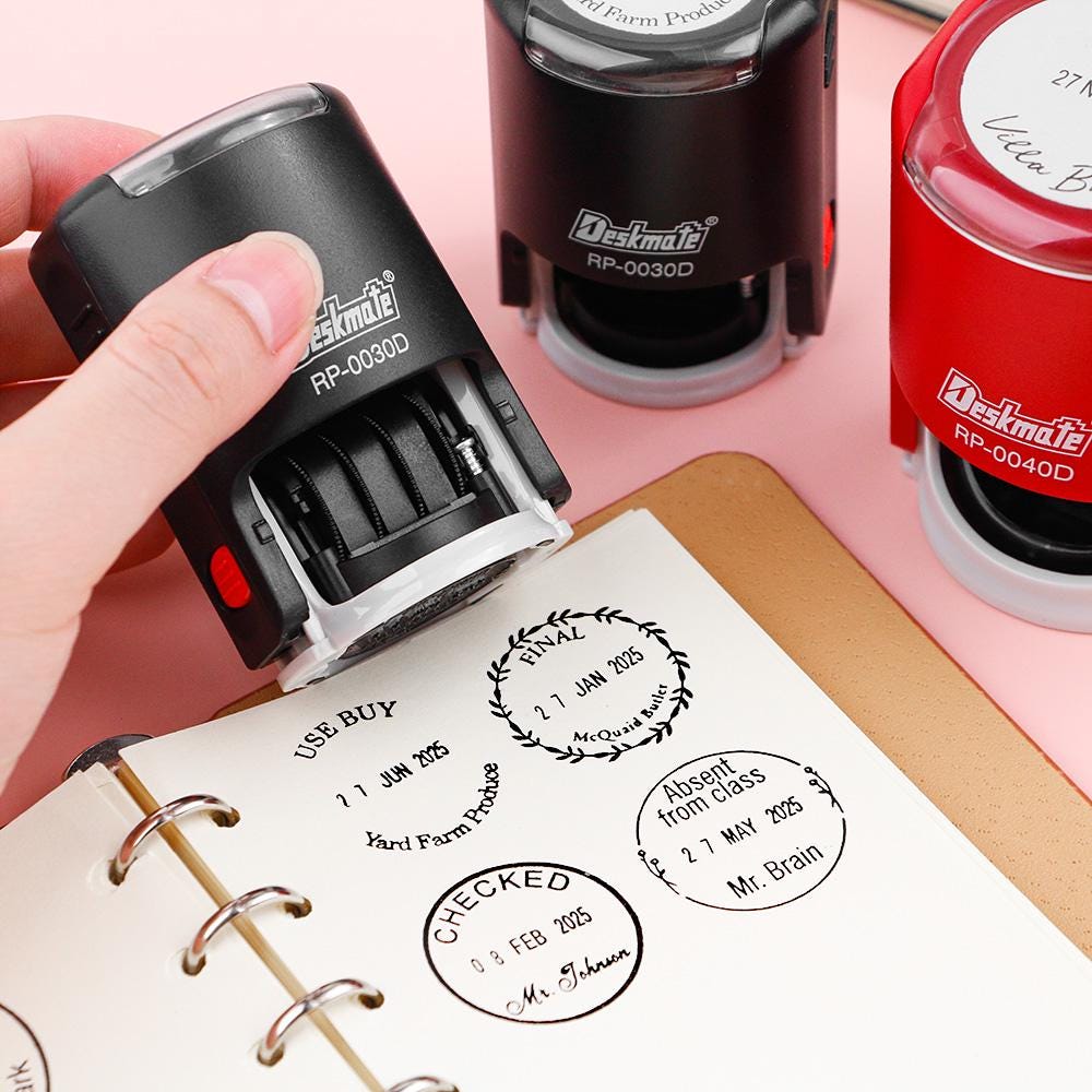 Self-Inking Personalized Date Stamp, Checked by Date Stamps, Teacher Time Saving Text Stamp, Teacher Marking Stamp, Office Resources