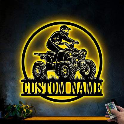 Custom ATV LED Metal Sign, Gift for son, Personalized Quad Bike Rider Light, Off-Road Room Decor, Four Wheeler Neon Sign, Atv lover gift