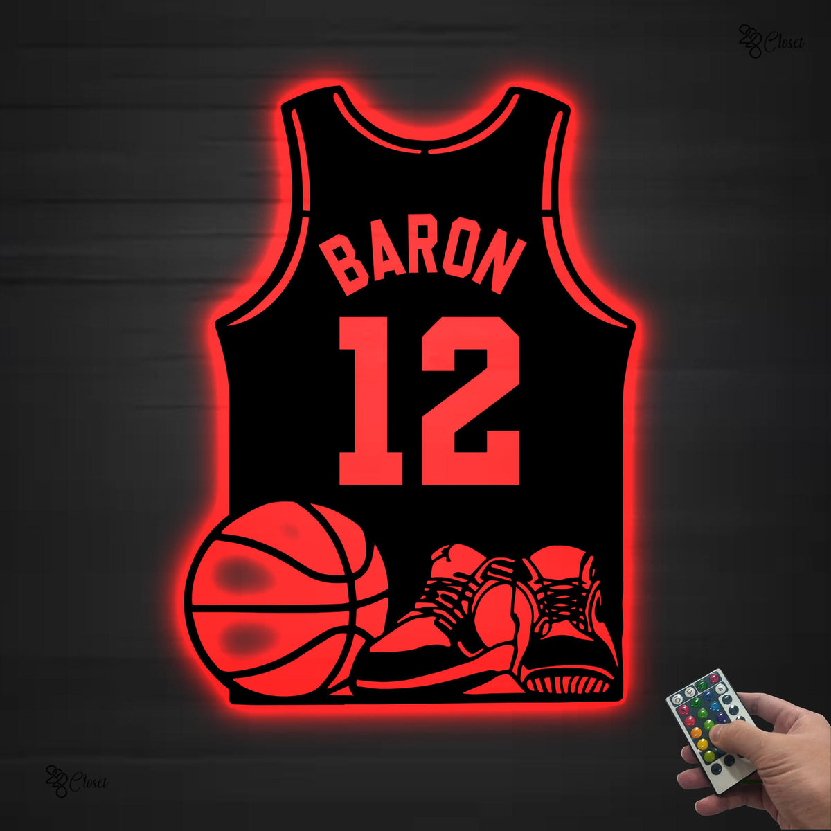 Custom Basketball Jersey LED Sign, Personalized Basketball LED Wall, Gift for dad, Basketball player gift, Sport Jersey Sign,Basketball sign