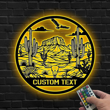 Custom Desert LED Sign, Cactus & Mountain Neon Light Wall, Cactus Mountain LED Sign, Gift for dad, Rustic Desert Neon Sign,  Desert sign