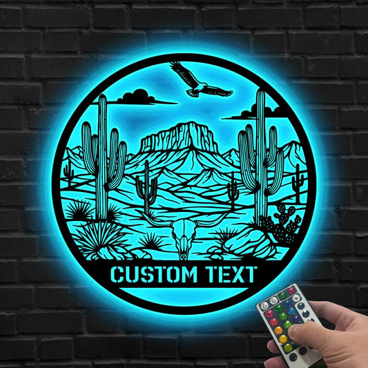 Custom Desert LED Sign, Cactus & Mountain Neon Light Wall, Cactus Mountain LED Sign, Gift for dad, Rustic Desert Neon Sign,  Desert sign