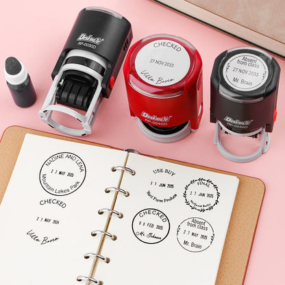 Personalized Date Stamp, Self-Inking Personalized Date Stamp, Checked by Date Stamps, Teacher Time Saving Text Stamp, Name and Date Stamp