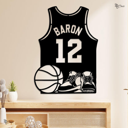 Custom Basketball Jersey LED Sign, Personalized Basketball LED Wall, Gift for dad, Basketball player gift, Sport Jersey Sign,Basketball sign