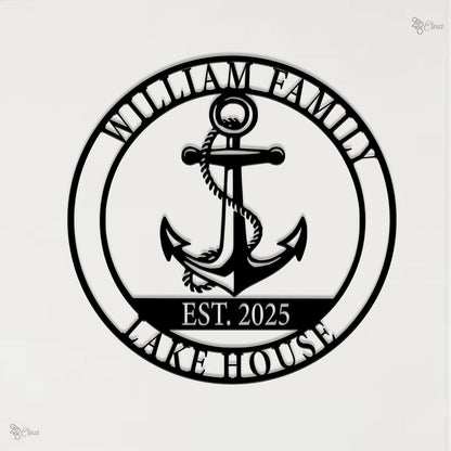 Custom Nautical Anchor Led Sign, Beach House Decor, Personalized Nautical LED Wall, Family Name Cabin Decor, Coastal Home Sign,Nautical gift