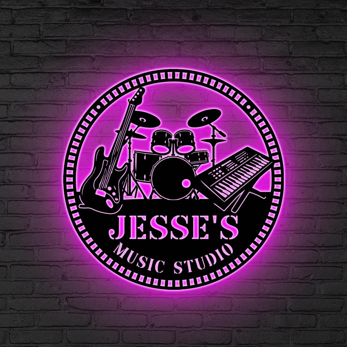 Custom Music Studio LED Sign, Band Room Decor, Gift for Musician, Personalized Music Studio Sign, Personalized LED Music Room Sign,Home Gift