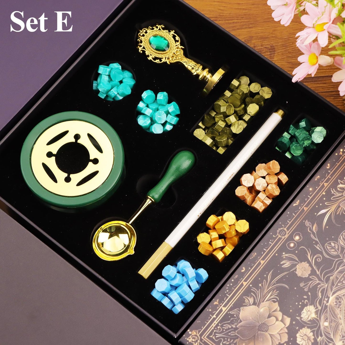 Zodiac Rose Custom Wax Seal Stamp Kit, Send Proof, Custom Any Logo Wax Seal, Personalized Wax Seal Kit for Gift, Wedding Wax Stamp Kit