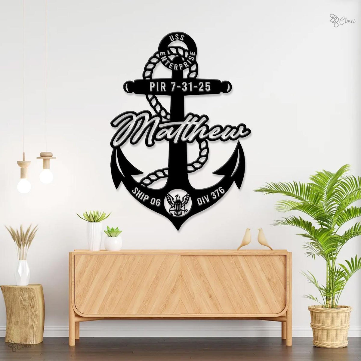 Custom Navy Anchor LED Sign, Personalized Military Wall Light, Gift for dad, Personalized Navy Decor, Gift for Graduation, Sailor Anchor LED