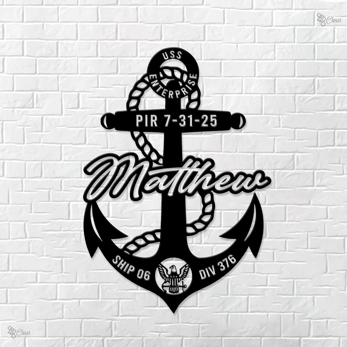 Custom Navy Anchor LED Sign, Personalized Military Wall Light, Gift for dad, Personalized Navy Decor, Gift for Graduation, Sailor Anchor LED