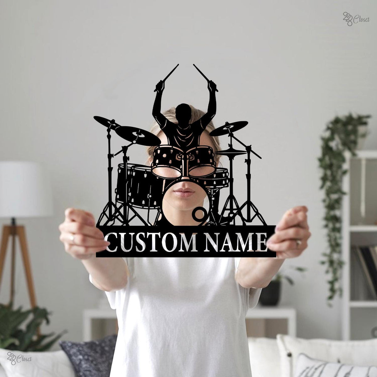 Custom Drummer LED Metal Sign, Personalized Drum Set Wall Light, Music Room Gift, Music Lover Gift, Drum Player LED Wall, Gift for drummer