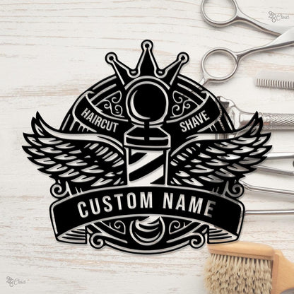Custom Barber Shop LED Sign,Haircut & Shave Salon Decor, Gift for son, Haircut Shave LED Decor, Barbershop Gift, Barber lover gift, Dad Gift