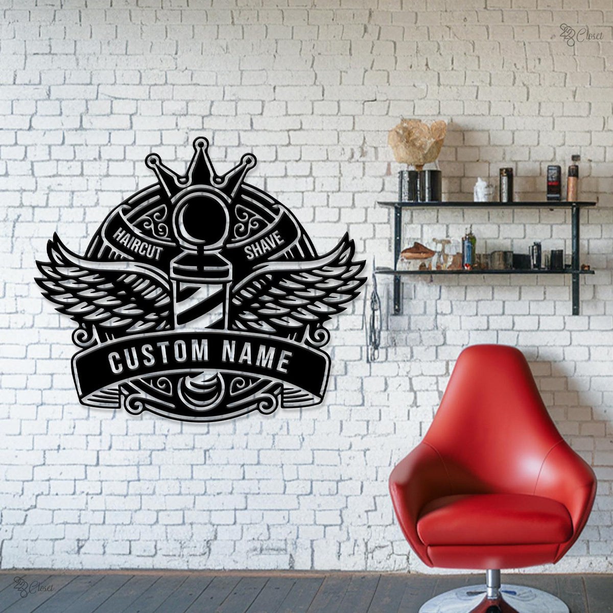 Custom Barber Shop LED Sign,Haircut & Shave Salon Decor, Gift for son, Haircut Shave LED Decor, Barbershop Gift, Barber lover gift, Dad Gift