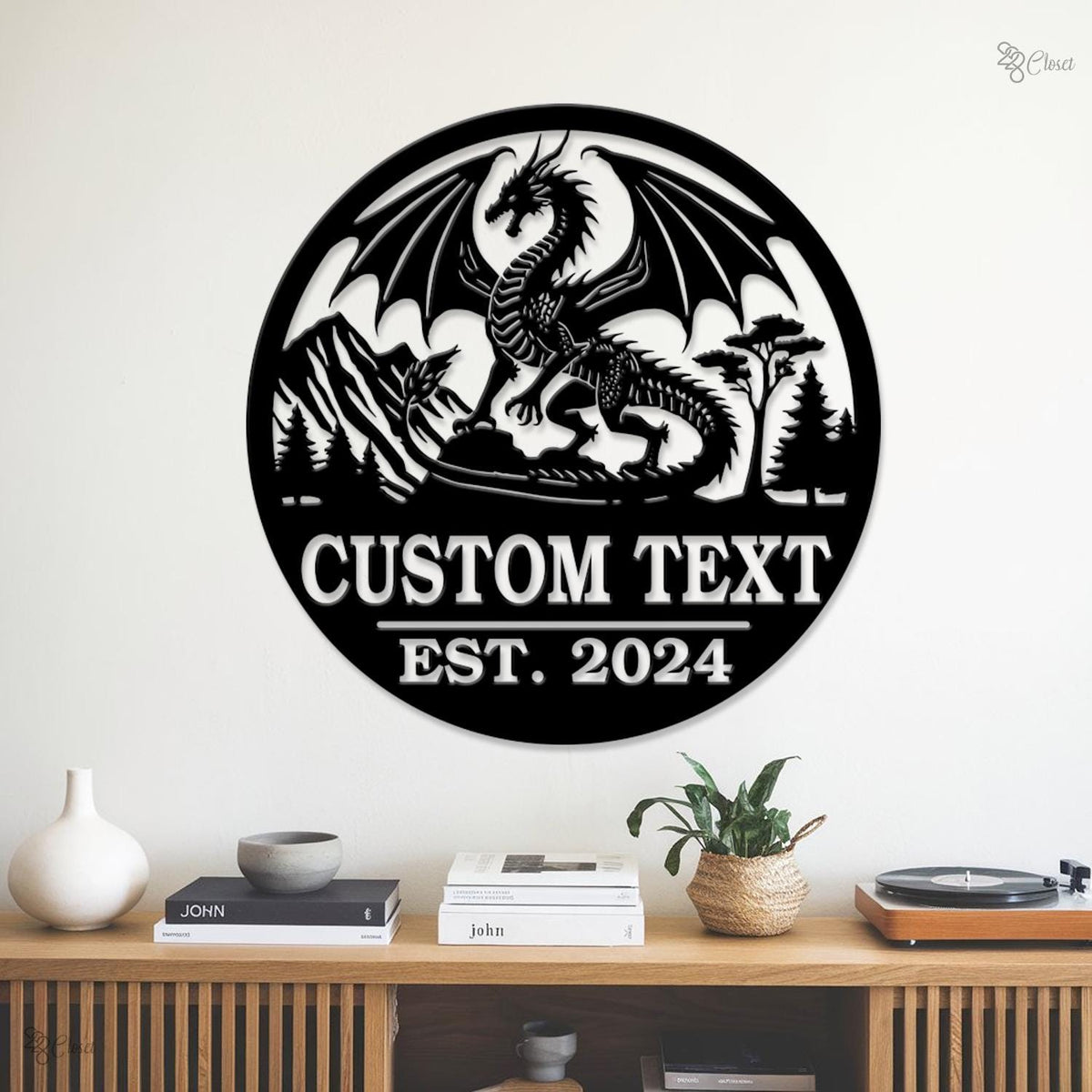 Custom Dragon Metal Sign, Personalized Fantasy Wall Art, Dragon Wall, Sign for Fantasy Lover, Dragon Sign, Dragon lover gift, Fantasy decor