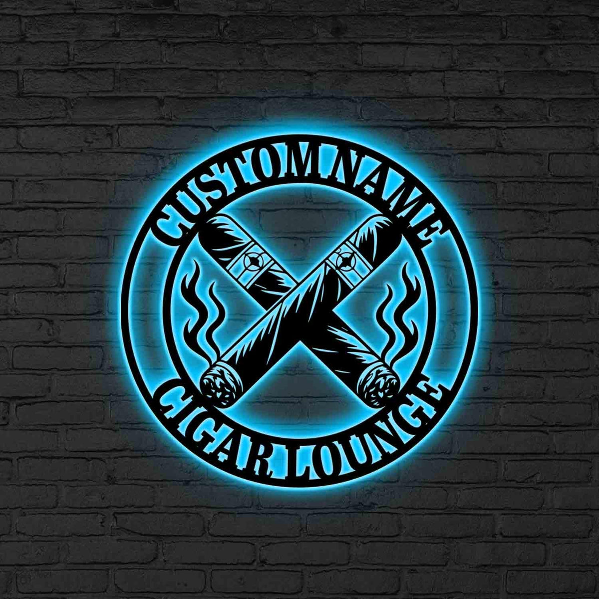 Custom Cigar Lounge LED Metal Sign, Personalized Smoking Room Wall Light, Gift for dad, Cigar Lounge Neon Sign, Smoking metal gift,Xmas Gift