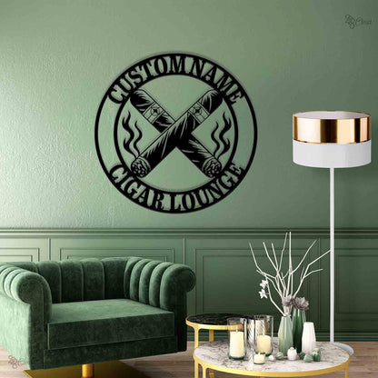 Custom Cigar Lounge LED Metal Sign, Personalized Smoking Room Wall Light, Gift for dad, Cigar Lounge Neon Sign, Smoking metal gift,Xmas Gift