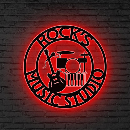 Custom Music Studio LED Sign, Band Room Decor, Gift for Musician, Personalized Music Studio Sign, Personalized LED Music Room Sign,Home Gift