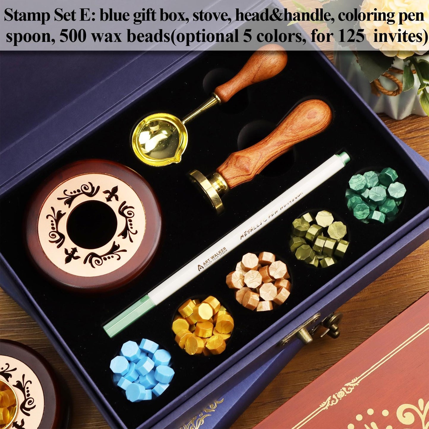 Custom wax seal stamp kit for wedding invitation , Personalized wax stamp kit for gift , Wax seal kit , Initial wax seal stamp custom