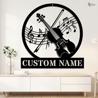 Personalized Violin LED Sign, Custom Music Wall Light with Name, Musical Notes for Musician, Music Note Violin Sign, Gift for Music Teacher