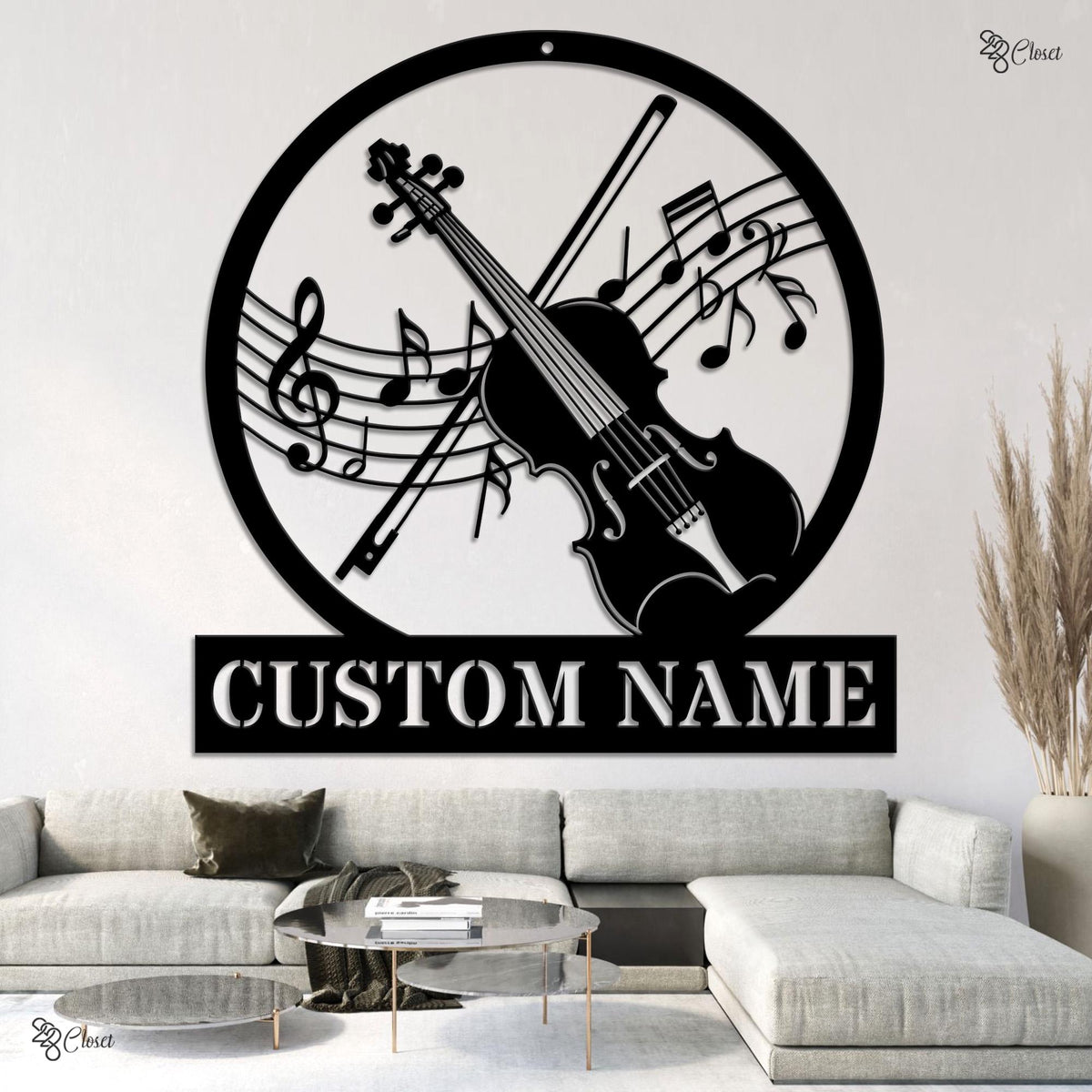 Personalized Violin LED Sign, Custom Music Wall Light with Name, Musical Notes for Musician, Music Note Violin Sign, Gift for Music Teacher
