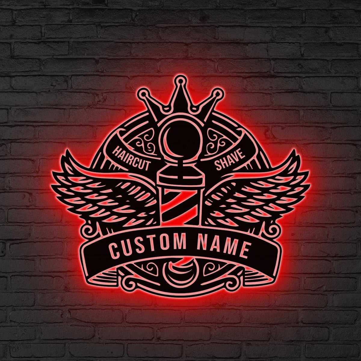 Custom Barber Shop LED Sign,Haircut & Shave Salon Decor, Gift for son, Haircut Shave LED Decor, Barbershop Gift, Barber lover gift, Dad Gift