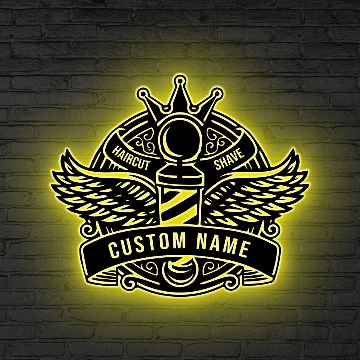 Custom Barber Shop LED Sign,Haircut & Shave Salon Decor, Gift for son, Haircut Shave LED Decor, Barbershop Gift, Barber lover gift, Dad Gift