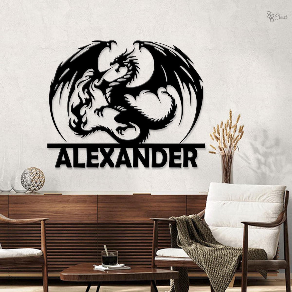 Custom Dragon Metal Sign, Personalized Fantasy Wall Art, Dragon Wall, Sign for Fantasy Lover, Dragon Sign, Dragon lover gift, Fantasy decor